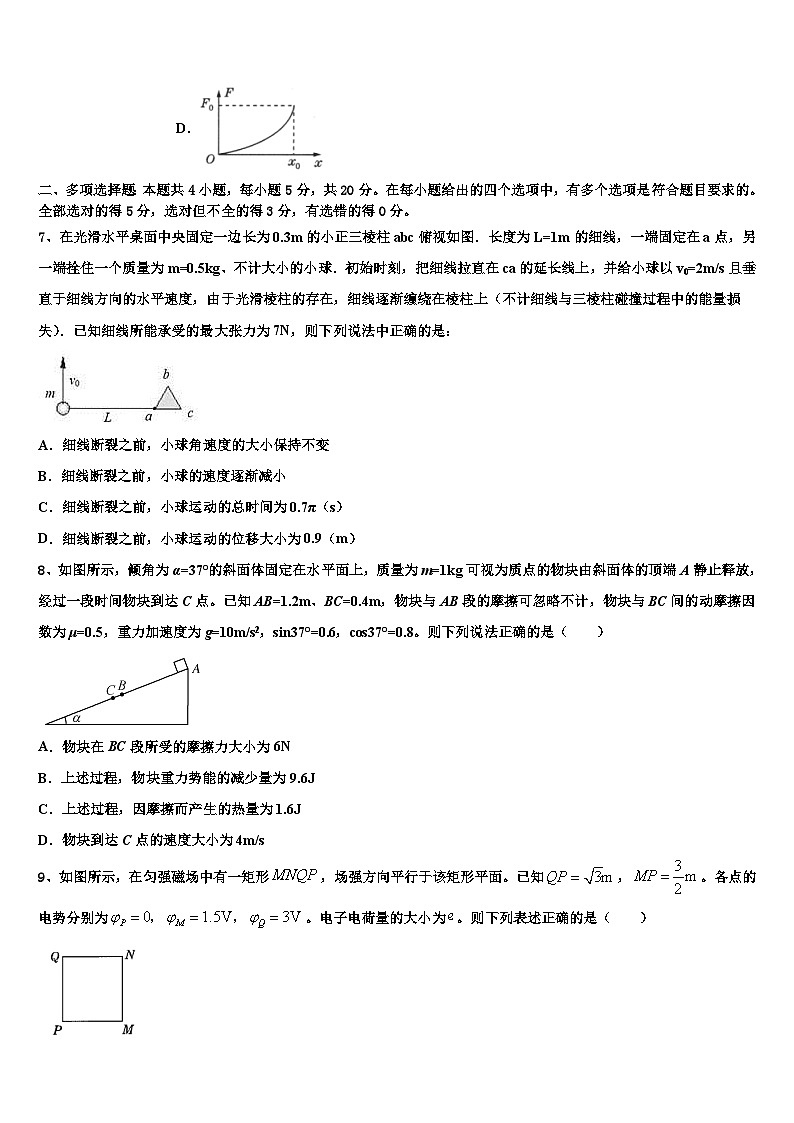 2026届新疆维吾尔自治区新疆生产建设兵团二中高三下学期联考物理试题含解析第3页