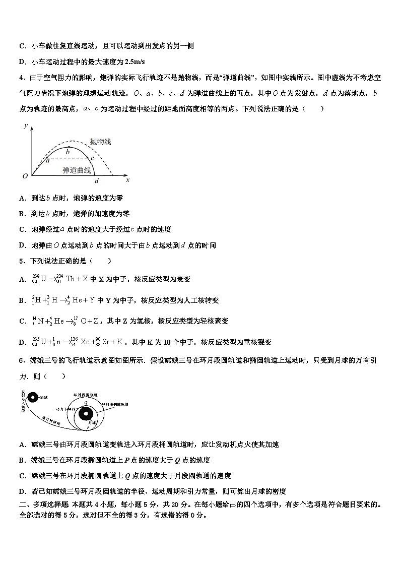 2026届新疆奎屯市一中高三下学期一模考试物理试题含解析第2页