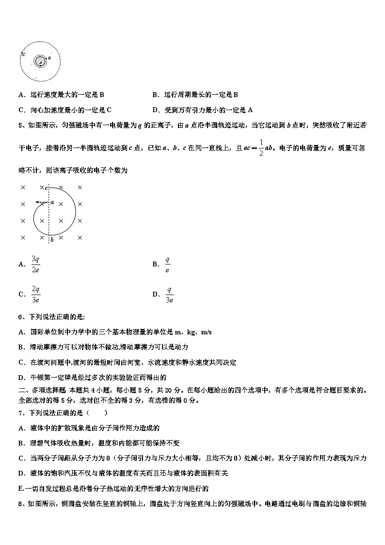 2026届新疆昌吉九中高三考前热身物理试卷含解析第2页