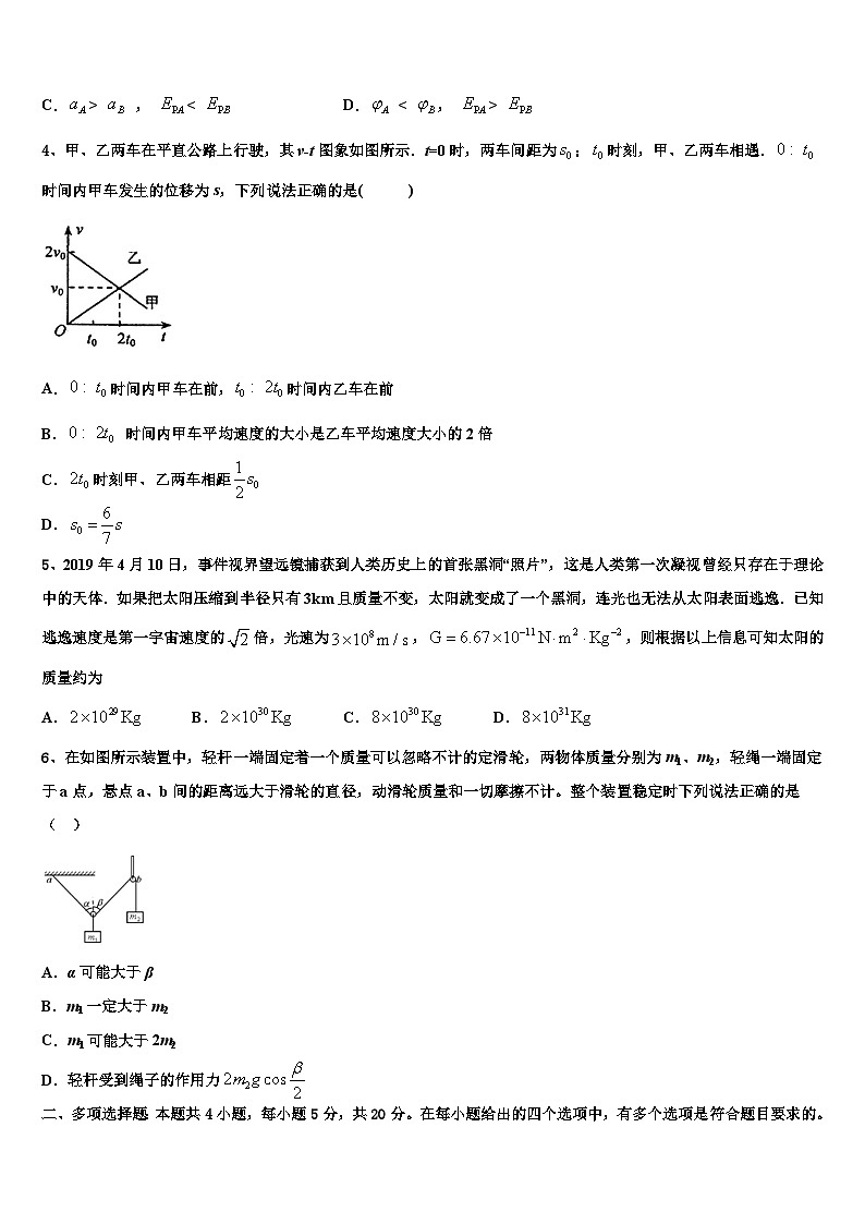 2026届新疆博尔塔拉蒙古自治州第五师中学高三最后一卷物理试卷含解析第2页