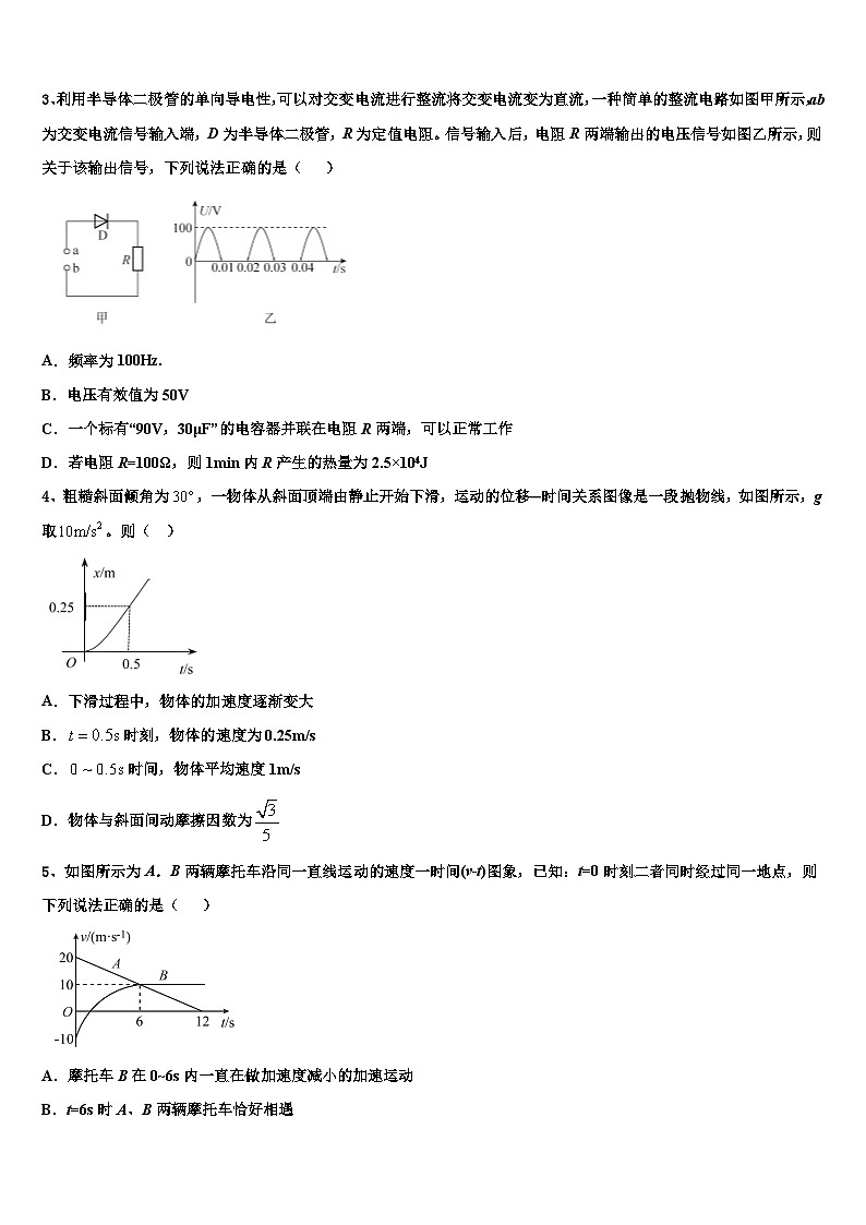 2026届湘赣十四校（湖南省长郡中学高三第六次模拟考试物理试卷含解析第2页