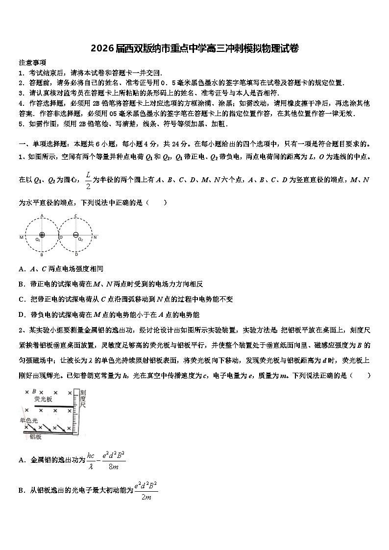 2026届西双版纳市重点中学高三冲刺模拟物理试卷含解析第1页