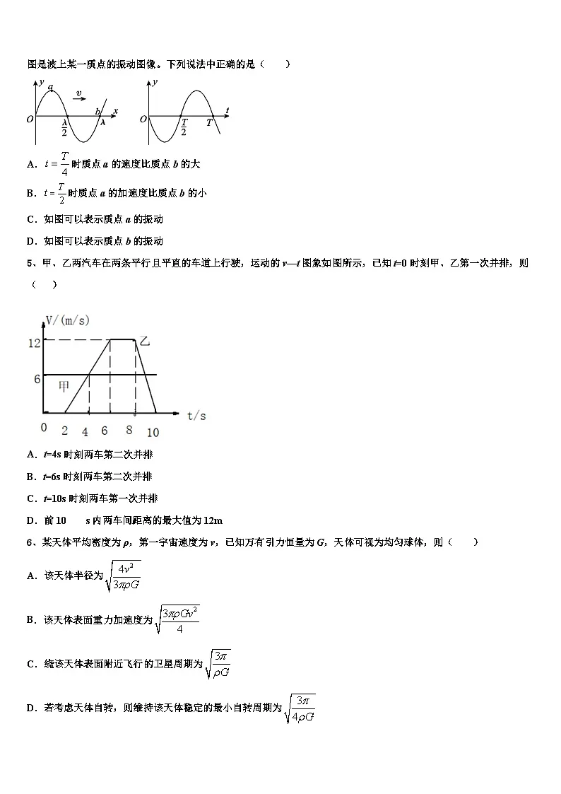 2026届西藏自治区日喀则市南木林高中高三一诊考试物理试卷含解析第2页