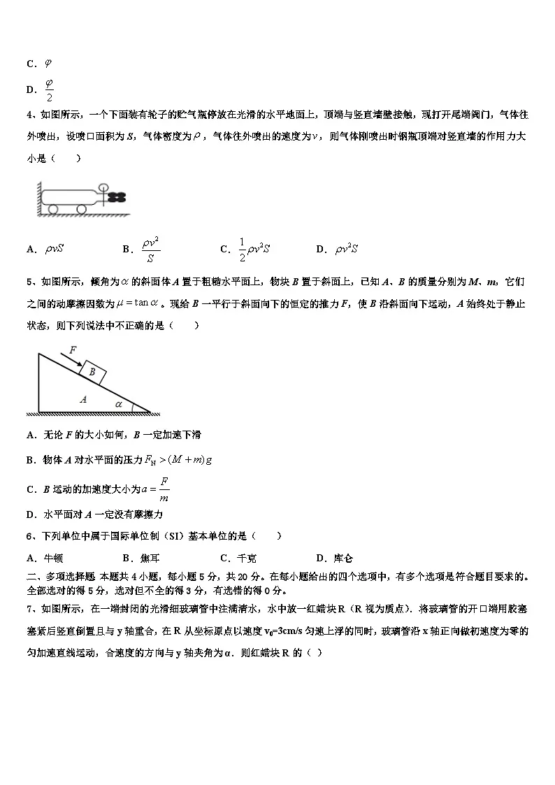 2026届西工大附中高三冲刺模拟物理试卷含解析第2页