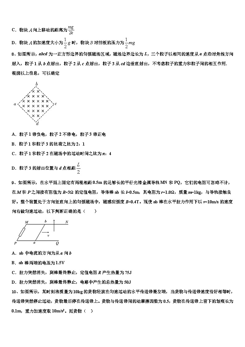 2026届西藏山南地区第二高级中学高三下学期一模考试物理试题含解析第3页