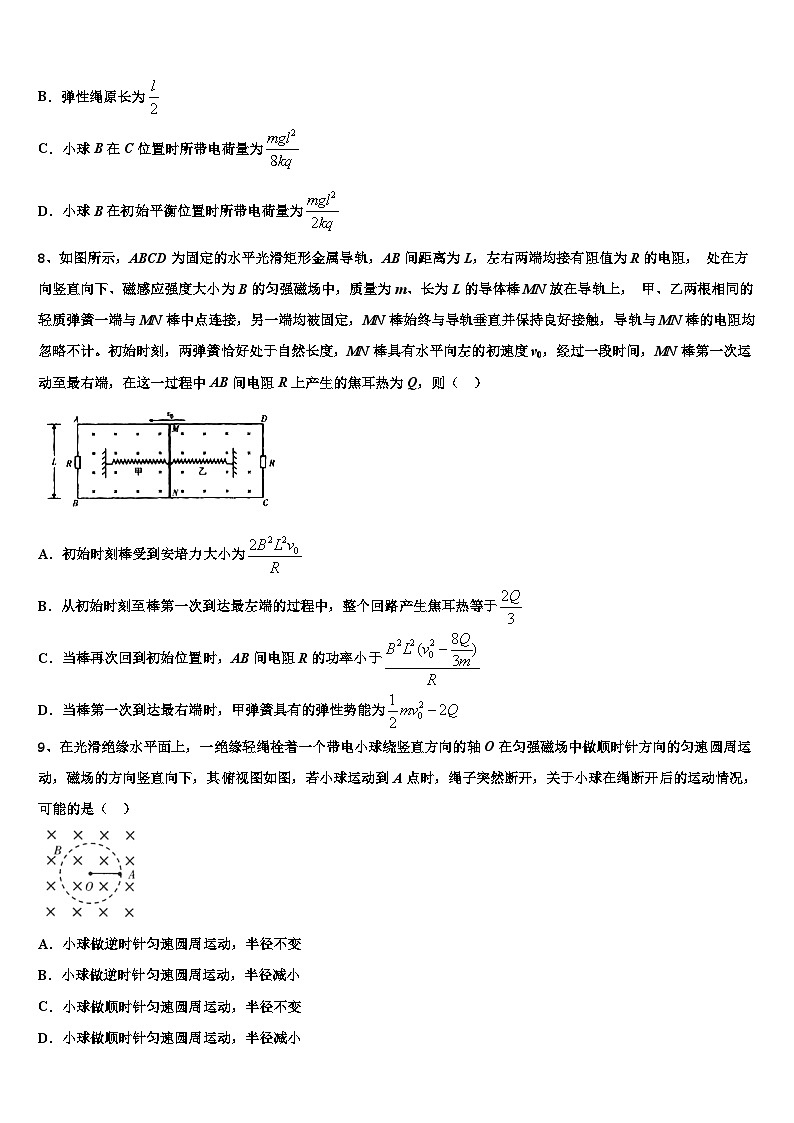 2026届西藏林芝地区二高高三下学期一模考试物理试题含解析第3页