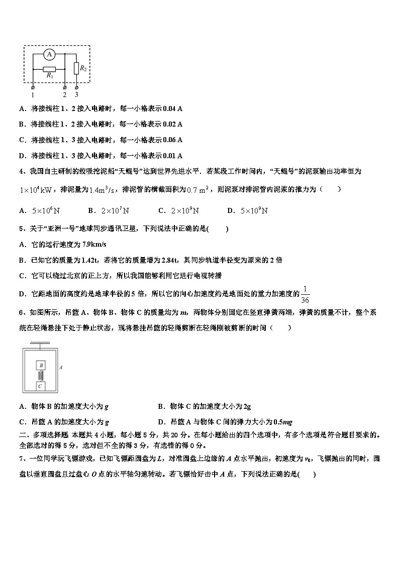 2026届西藏民族大学附属中学高三下第一次测试物理试题含解析第2页