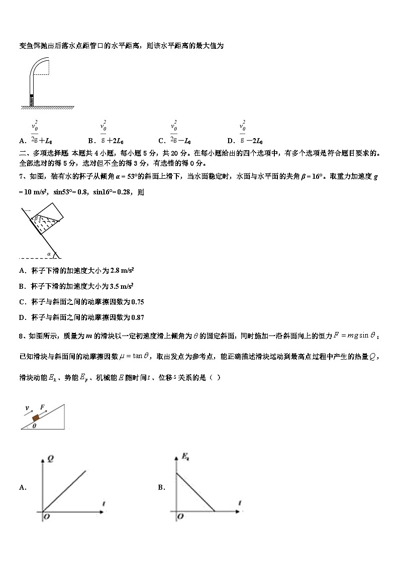 2026届铜川市重点中学高三第一次模拟考试物理试卷含解析第3页