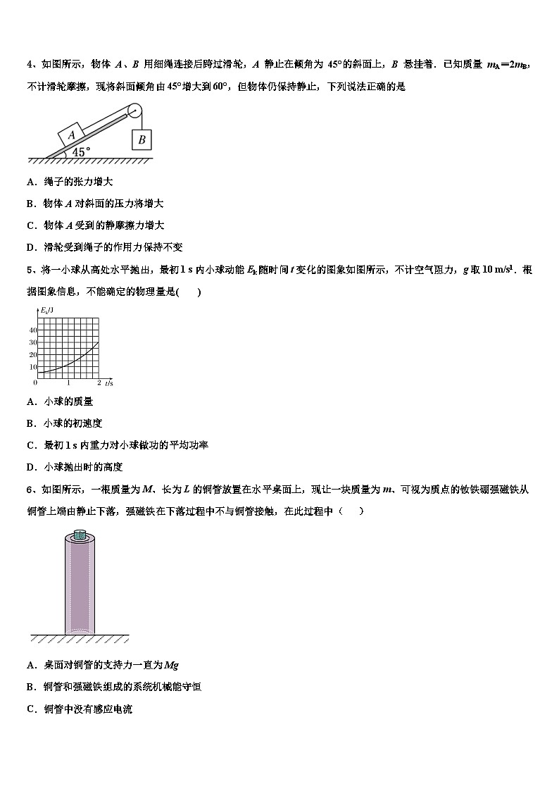2026届天津市武清区杨村第一中学高三下学期第六次检测物理试卷含解析第2页