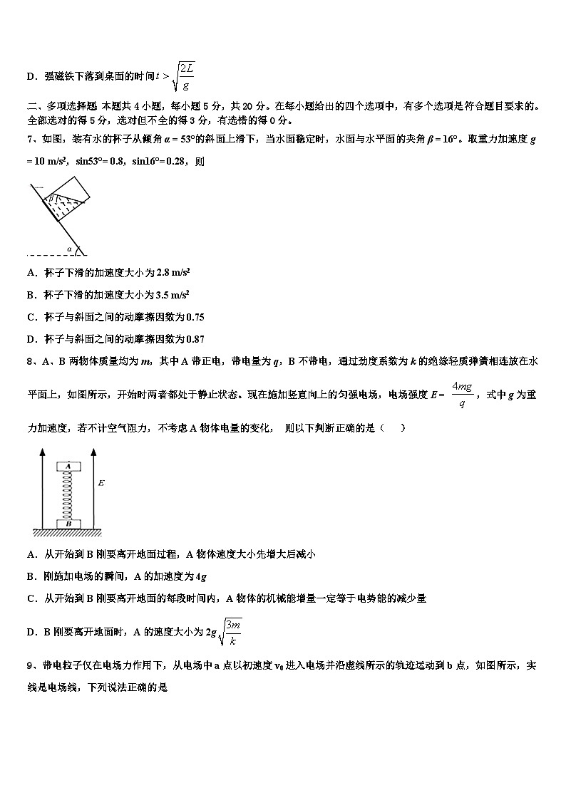 2026届天津市武清区杨村第一中学高三下学期第六次检测物理试卷含解析第3页