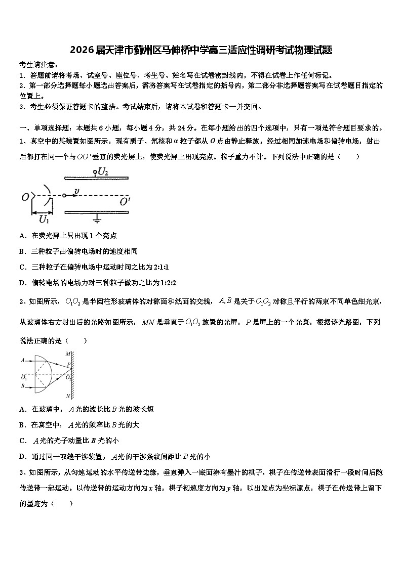 2026届天津市蓟州区马伸桥中学高三适应性调研考试物理试题含解析第1页