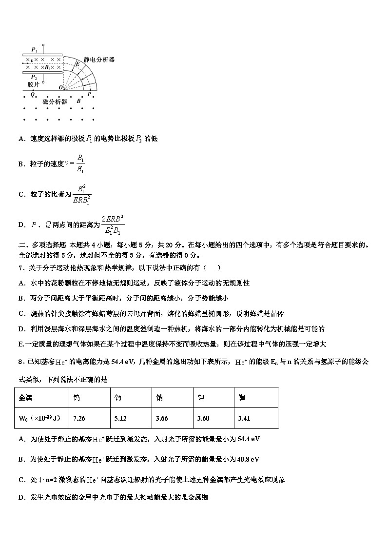 2026届天津市第四十三中学高三第三次测评物理试卷含解析第3页
