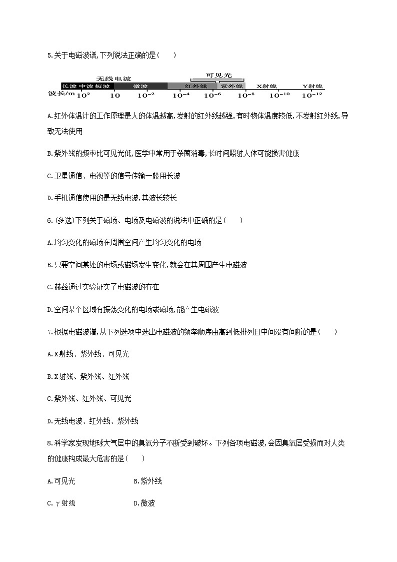 13.4  电磁波的发现及应用练习 （含答案）【新教材】人教版（2019）人教版高中物理必修第三册第2页