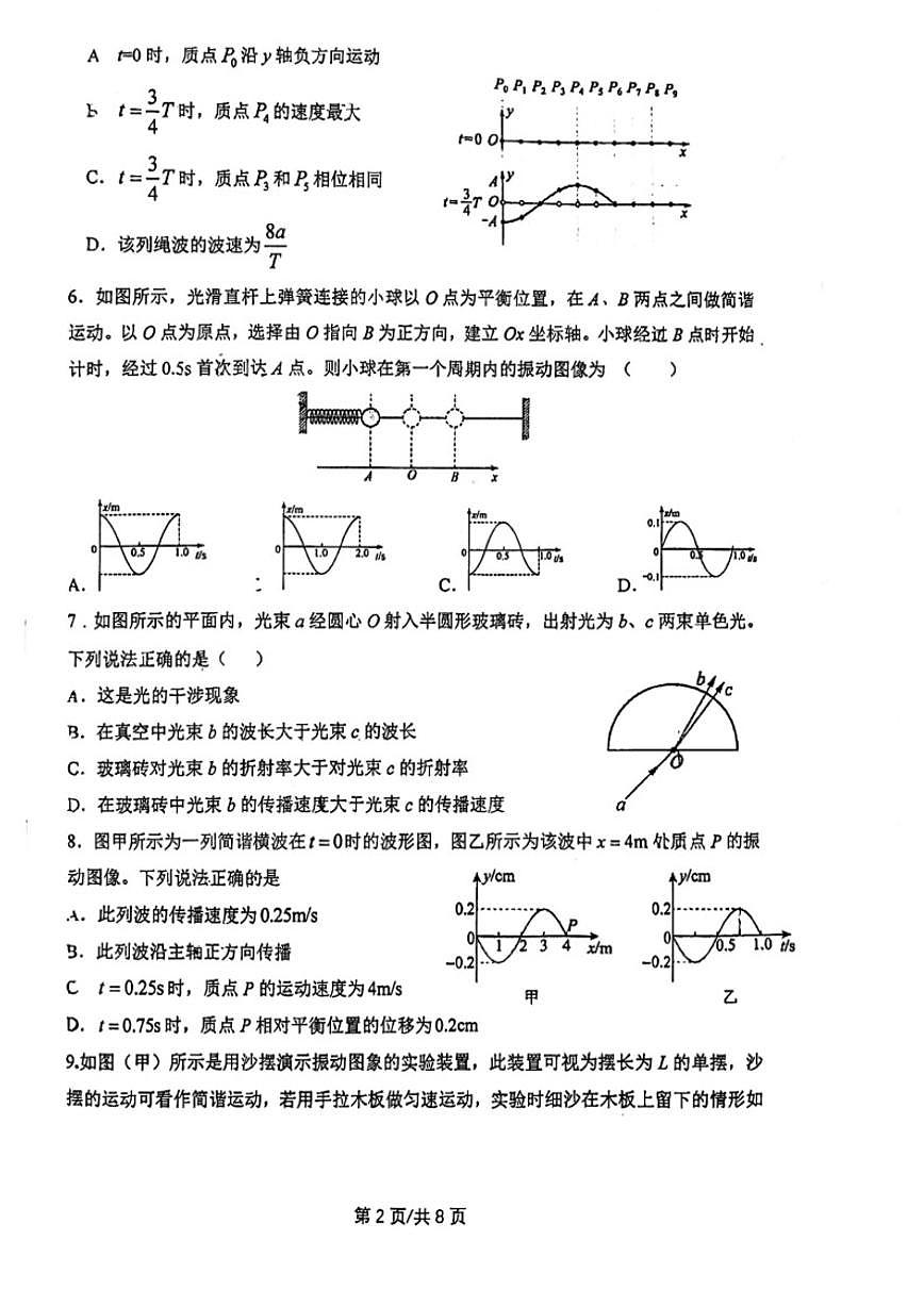 北京师范大学燕化附属中学2023-2024学年高二第二学期期中质量检测物理试卷（无答案）第2页