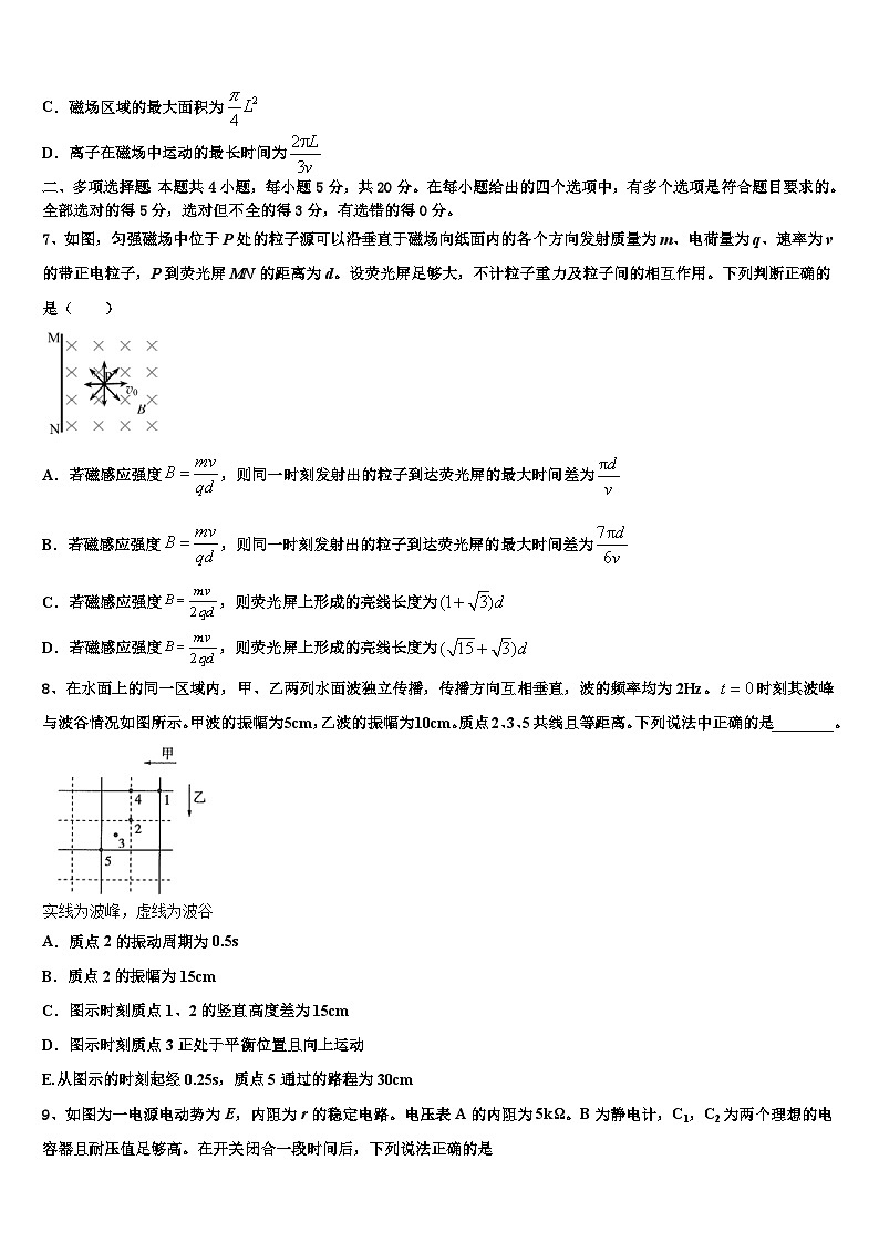 2026届云南省临沧市临翔区元江民族中学高考全国统考预测密卷物理试卷含解析第3页