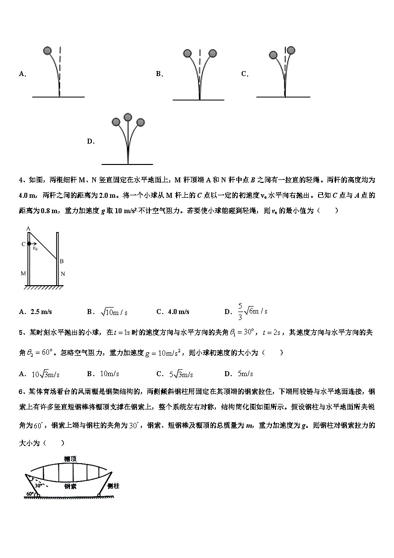 2026届云南省景东县第二中学高考物理四模试卷含解析第2页