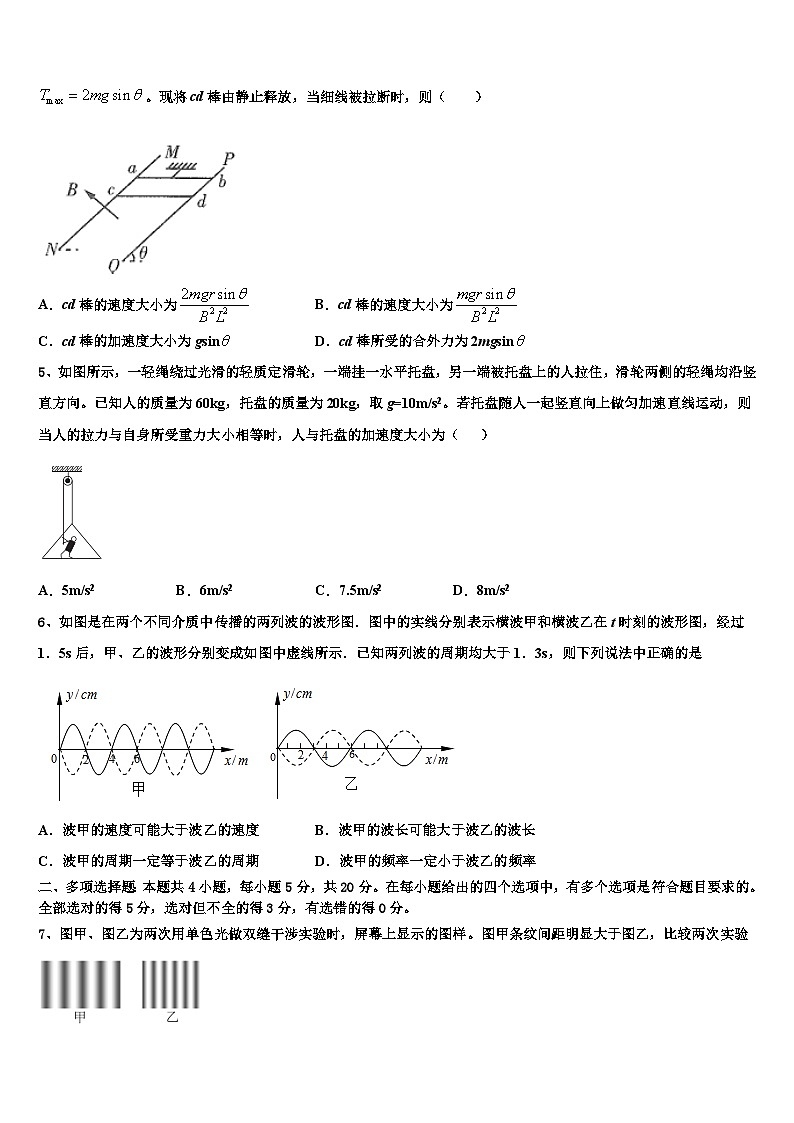 2026届云南省昆明市禄劝县一中高考物理一模试卷含解析2第2页