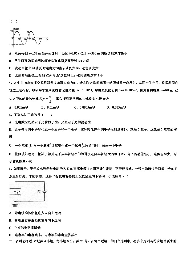 2026届云南省华宁一中高考物理一模试卷含解析第2页