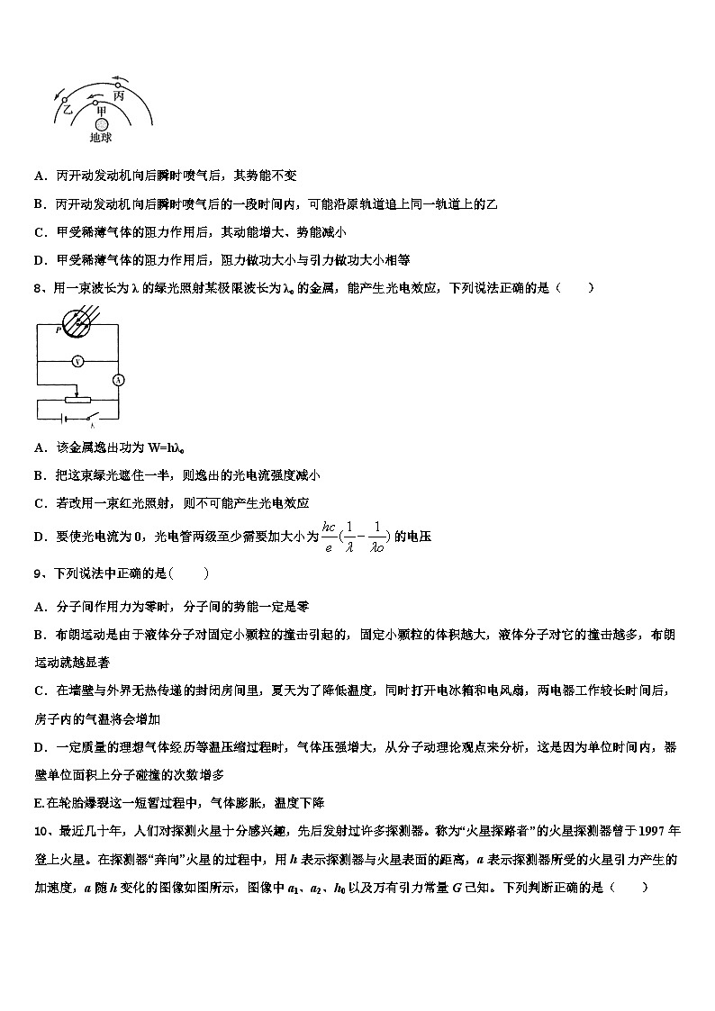 2026届云南省峨山县大龙潭中学高考全国统考预测密卷物理试卷含解析第3页
