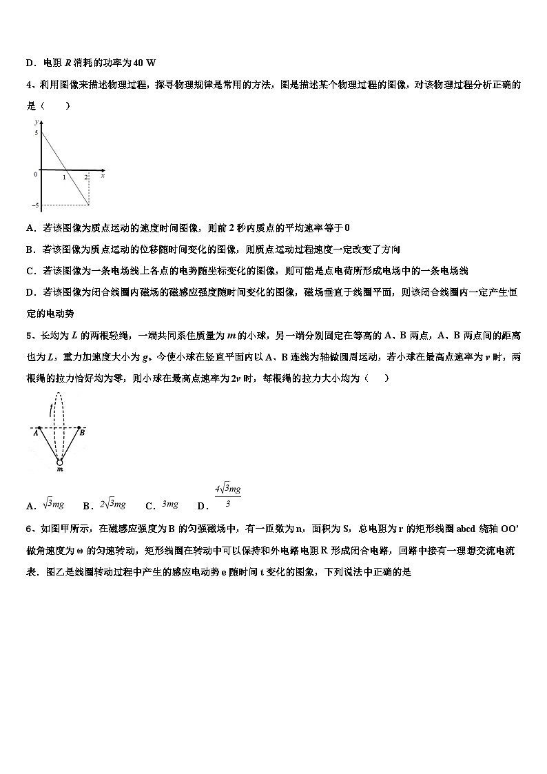 2026届云南省普洱市景东彝族自治县一中高考物理全真模拟密押卷含解析第2页