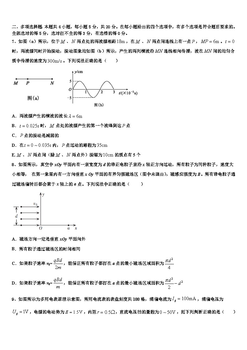 2026届云南省丘北县第二中学高考物理二模试卷含解析第3页