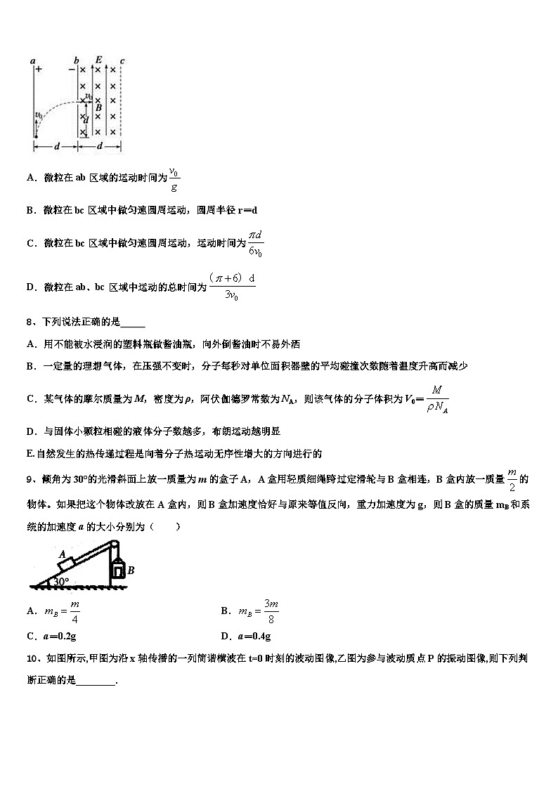 2026届云南省陆良县高考物理押题试卷含解析第3页