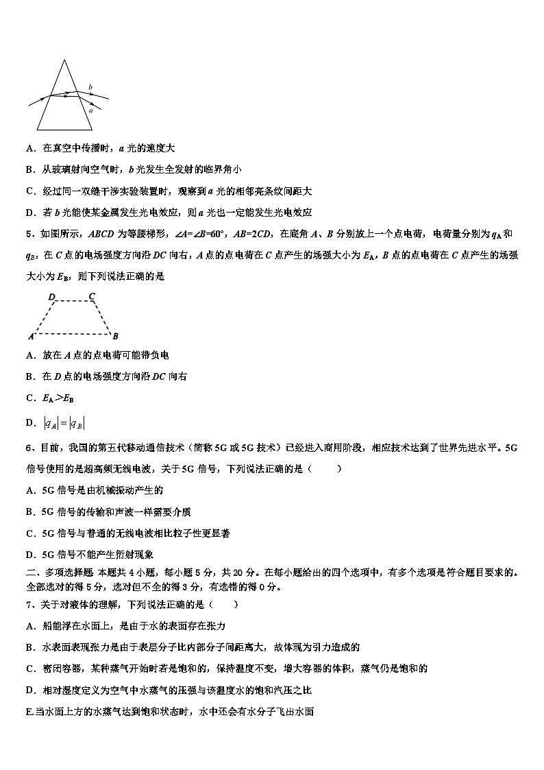2026届云南省中央民大附中高考临考冲刺物理试卷含解析第2页