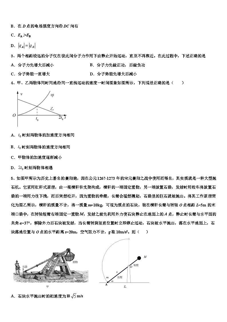 2026届云南省玉溪市新平一中高考冲刺模拟物理试题含解析第2页