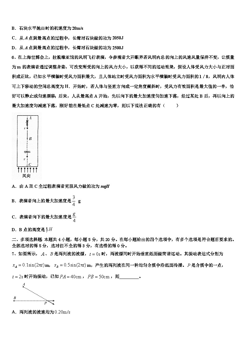 2026届云南省玉溪市新平一中高考冲刺模拟物理试题含解析第3页