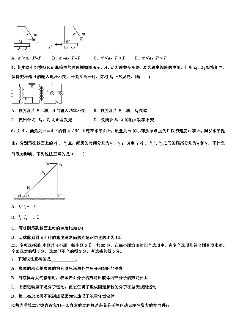 2026届云南省元江县民族中学高考物理全真模拟密押卷含解析第2页