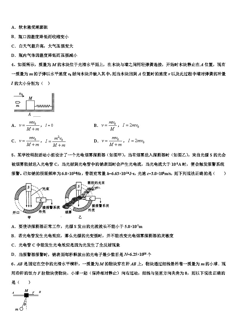 2026届云南省昭通市绥江县一中高考物理二模试卷含解析第2页