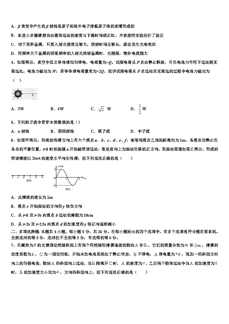2026届云南省云南师范大学附属中学高考物理二模试卷含解析第2页