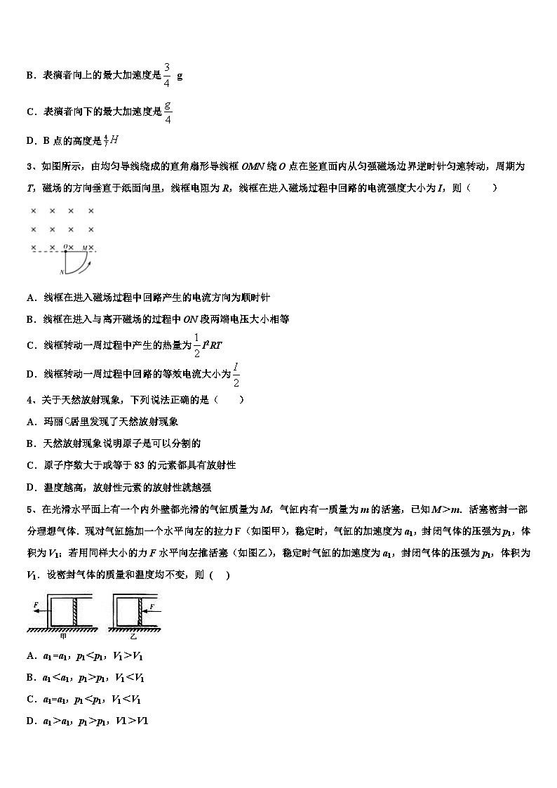 2026届云南省昭通市绥江县一中高考冲刺物理模拟试题含解析第2页