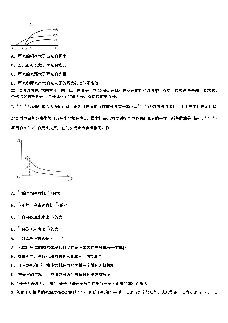 2026届云南省曲靖市罗平县一中高考仿真模拟物理试卷含解析2第3页