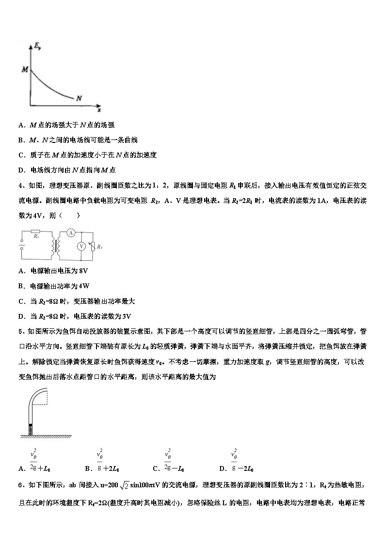 2026届云南省曲靖市沾益县第四中学高考考前提分物理仿真卷含解析(1)第2页