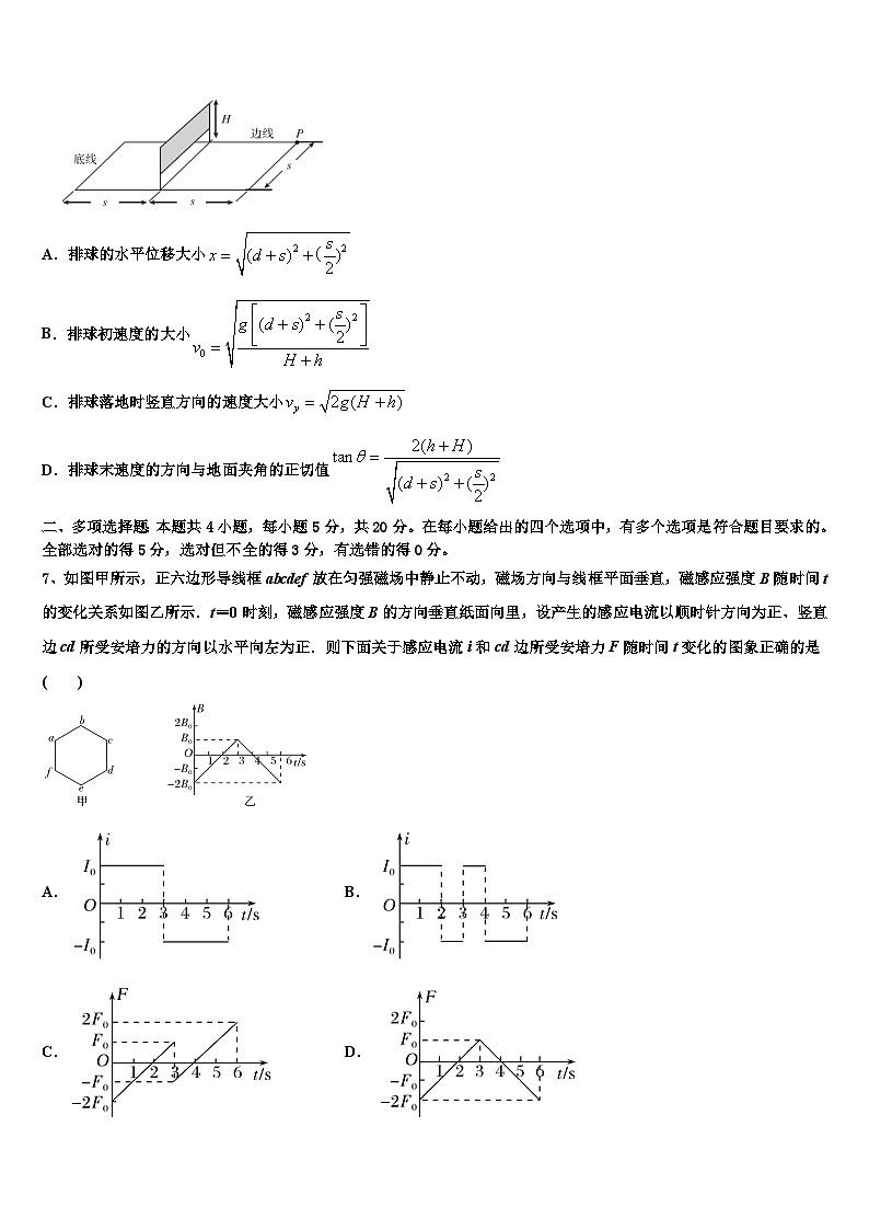 2026届张家界市重点中学高考冲刺模拟物理试题含解析第3页