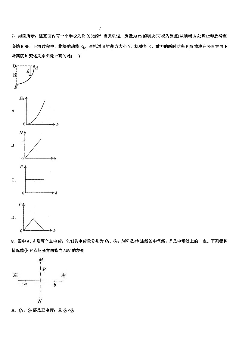 2026届湛江市重点中学高三下学期第六次检测物理试卷含解析第3页