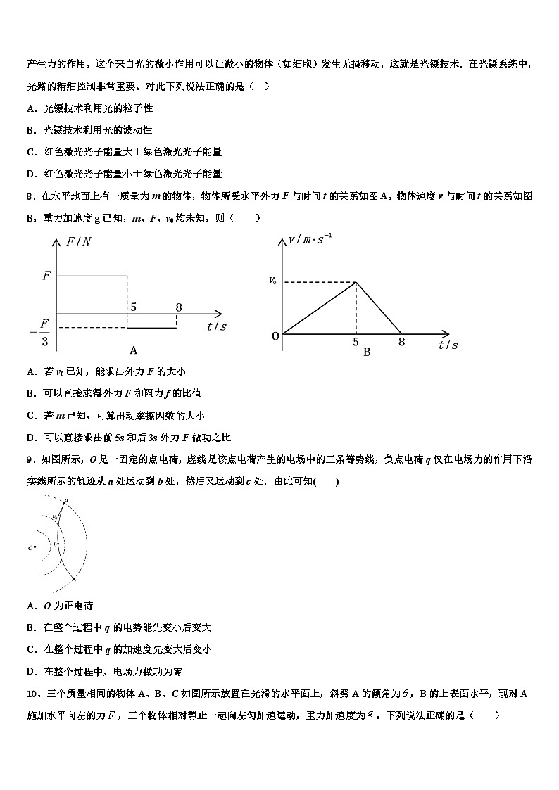 2026届枣庄市重点中学高三下学期第六次检测物理试卷含解析第3页