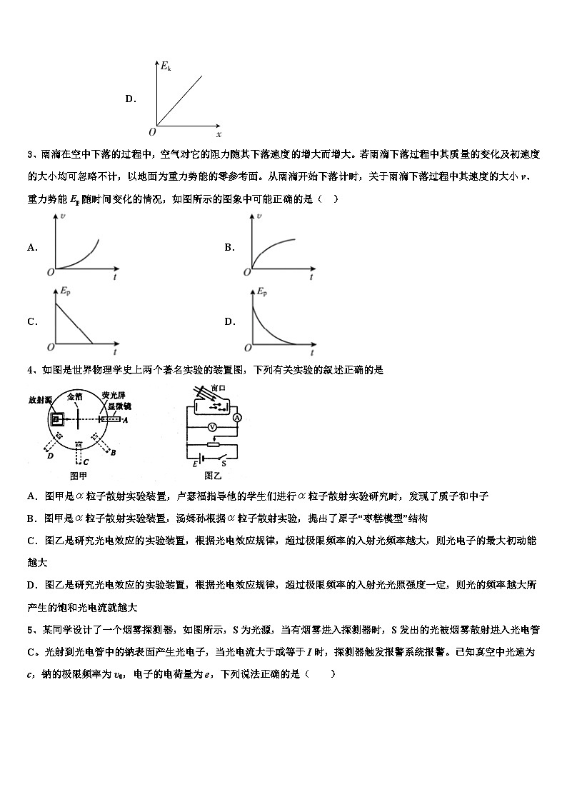 2026届云南省永德县第一中学高三3月份第一次模拟考试物理试卷含解析第2页