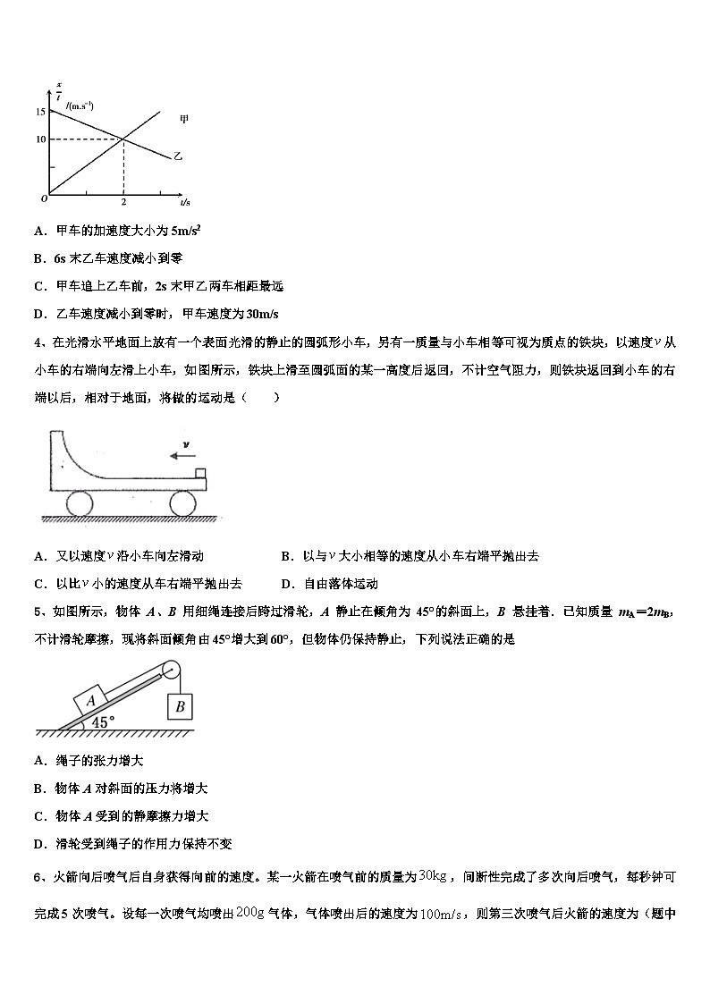 2026届云南省盈江县第一高级中学高三下学期一模考试物理试题含解析第2页