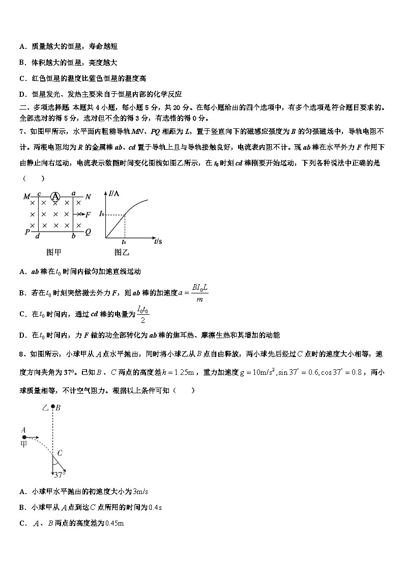 2026届云南省沾益县一中高三最后一卷物理试卷含解析第3页