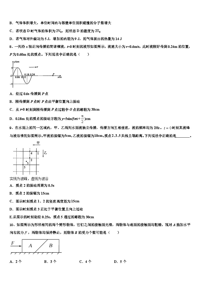 2026届云南省玉溪市元江第一中学高三第六次模拟考试物理试卷含解析第3页