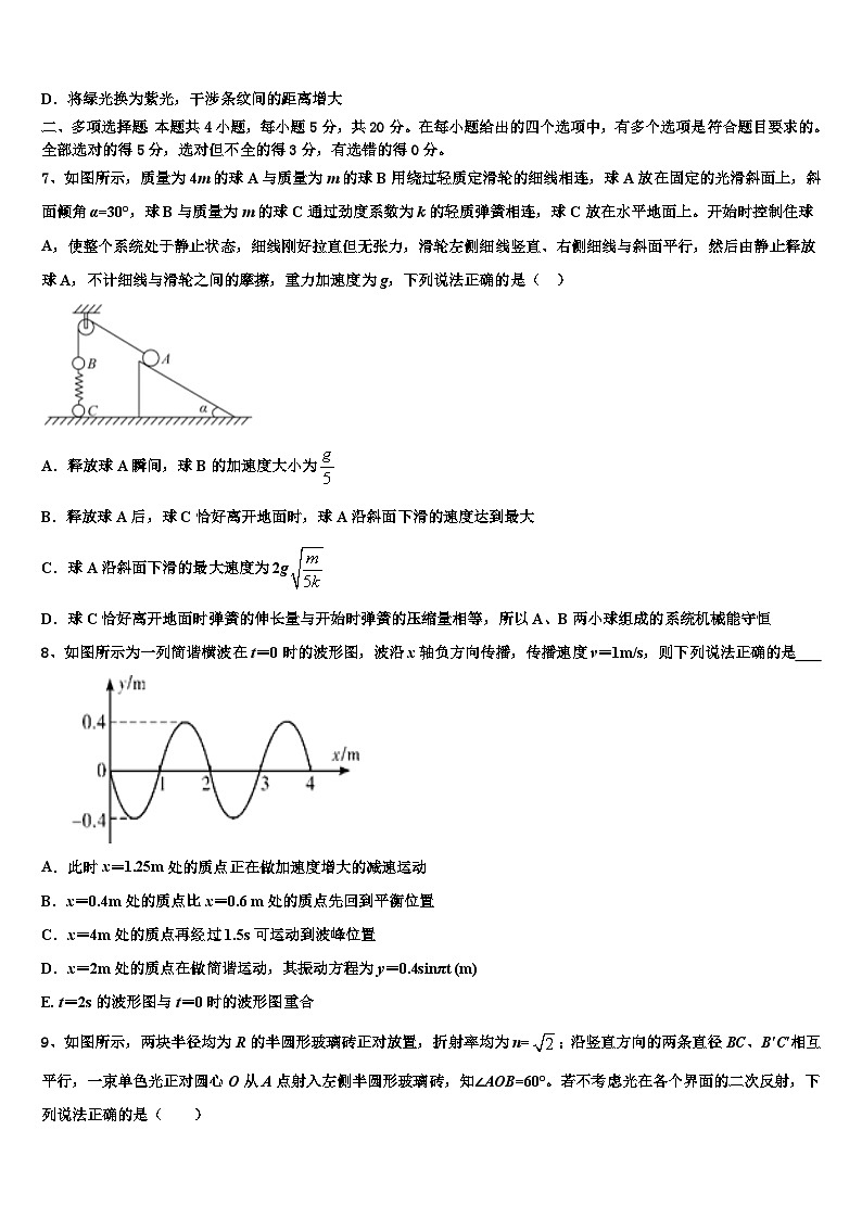 2026届云南省玉溪市江川县高三第一次模拟考试物理试卷含解析第3页