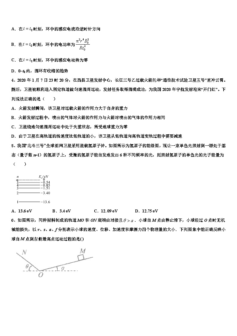 2026届云南省玉溪市江川区第二中学高三冲刺模拟物理试卷含解析第2页