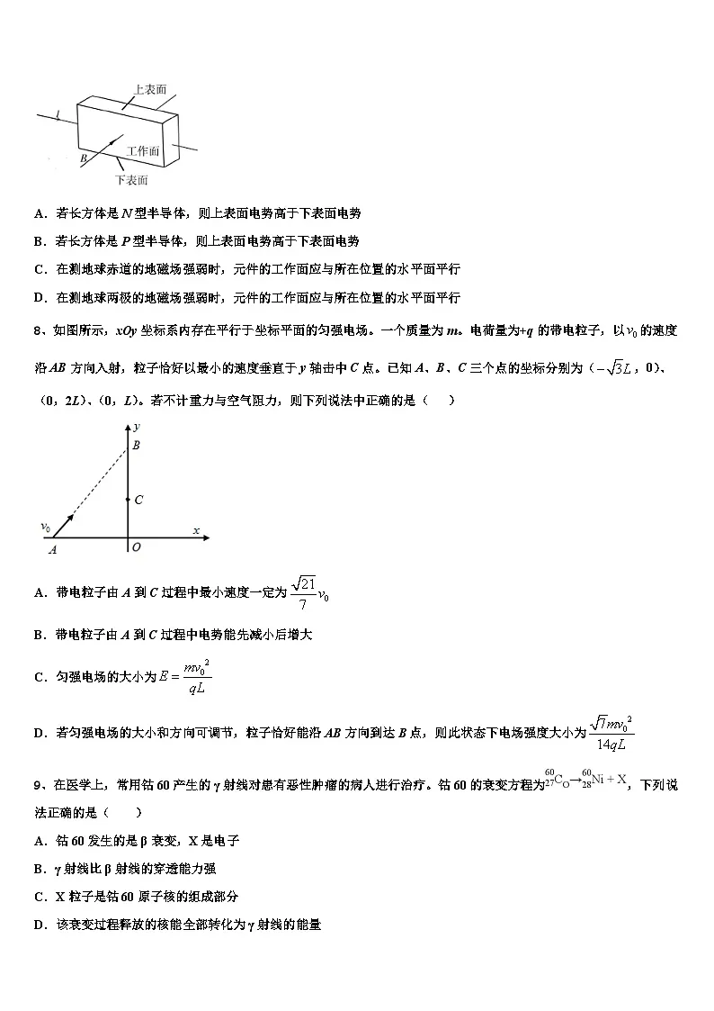 2026届云南省屏边县民族中学高三考前热身物理试卷含解析第3页