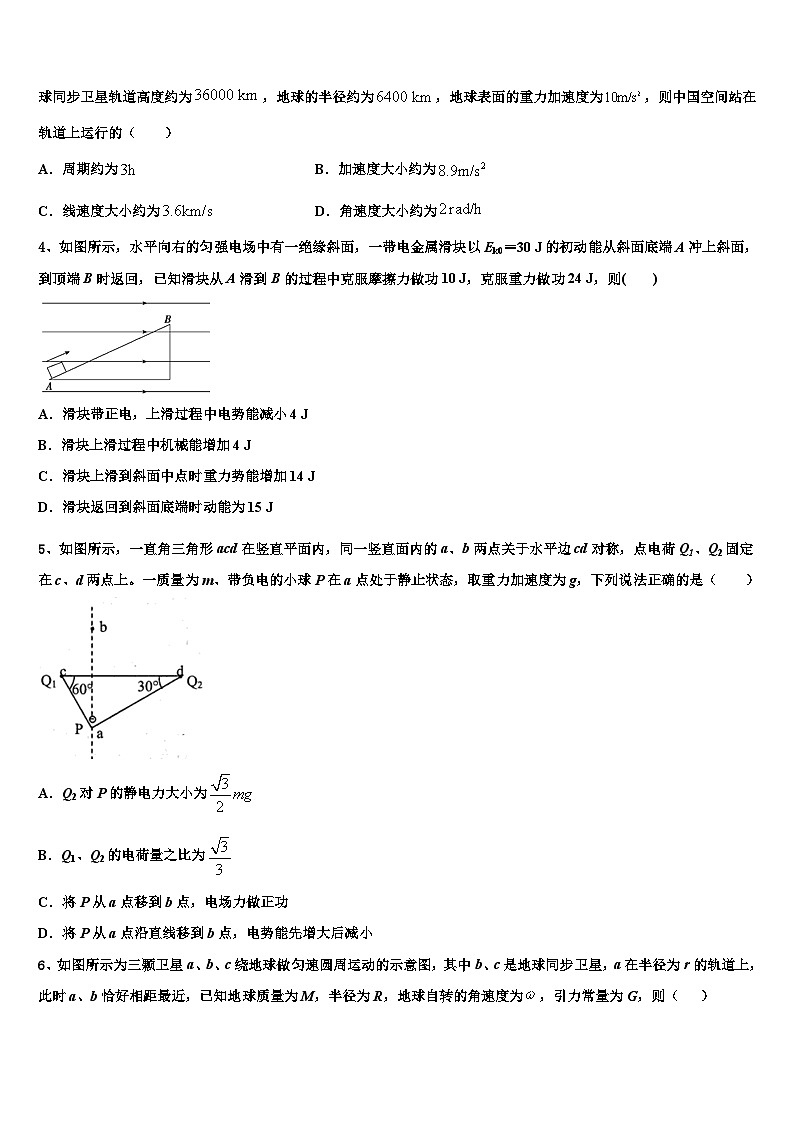 2026届云南省红河州二中高三第二次模拟考试物理试卷含解析第2页