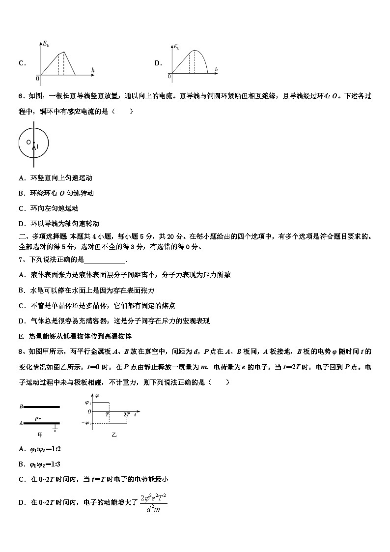 2026届云南省大理州体育中学高三适应性调研考试物理试题含解析第3页