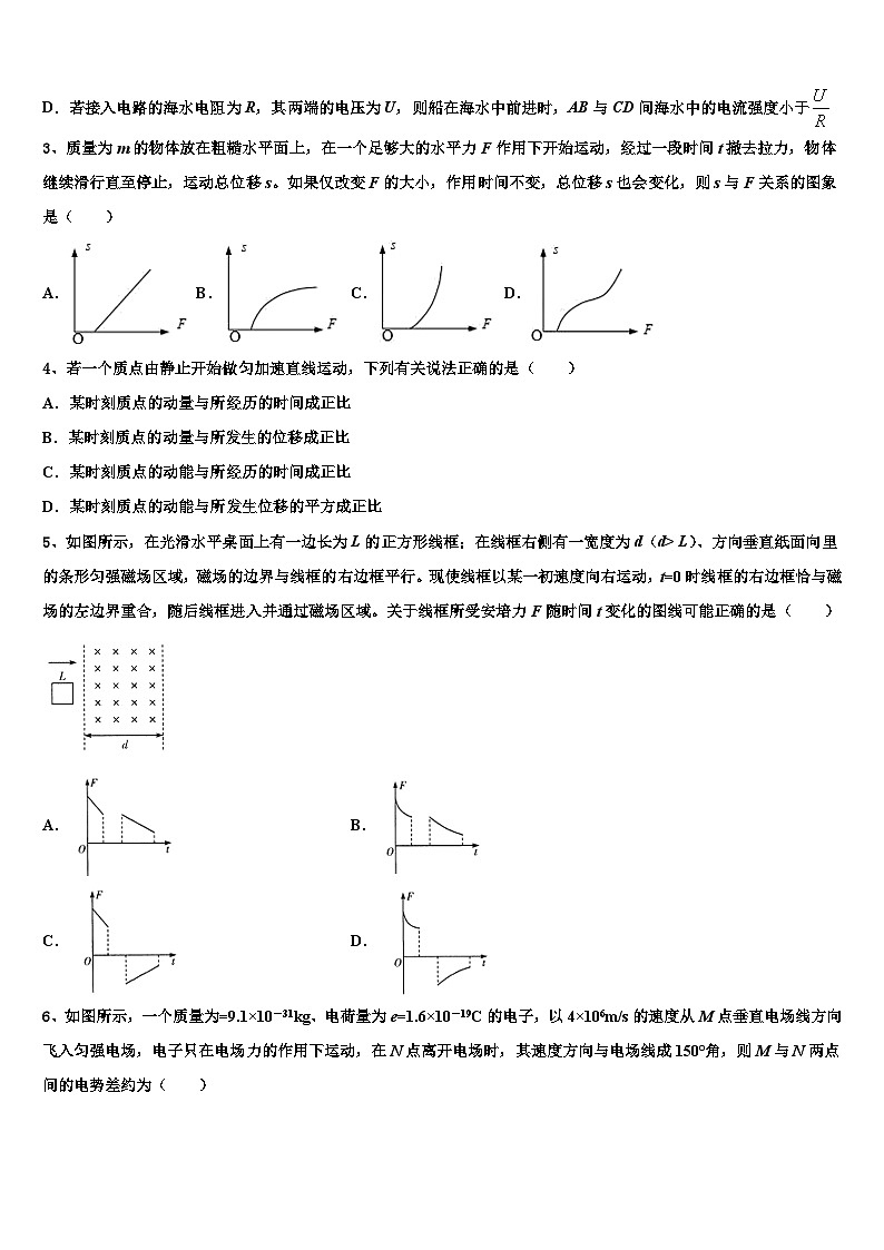 2026届云南省昆明市黄冈实验学校高三最后一卷物理试卷含解析第2页