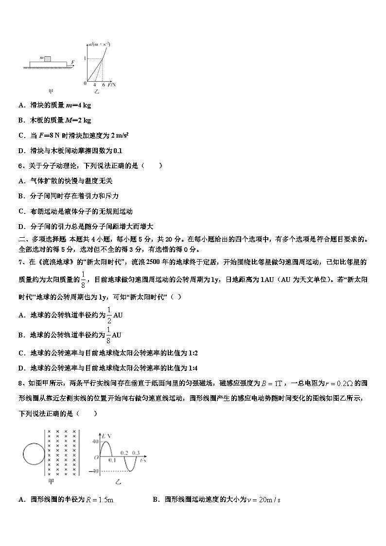 2026届云南省昆明八中高三第六次模拟考试物理试卷含解析第3页