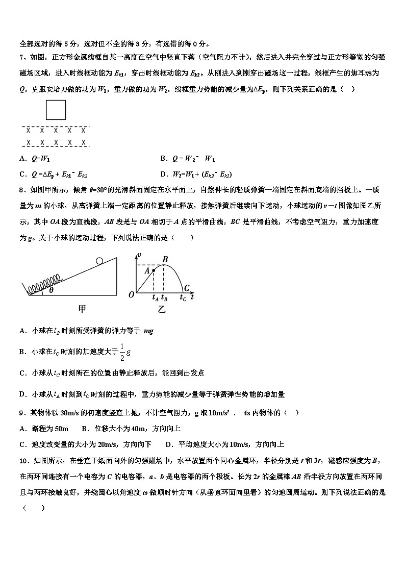 2026届浙江大学附属中学高考仿真卷物理试卷含解析第3页